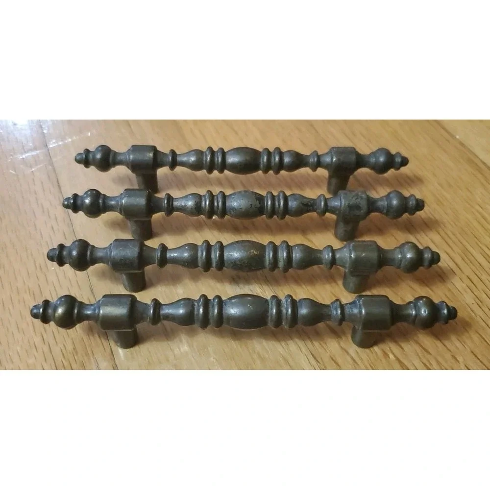 Vintage Brass Drawer Handles Cabinet Drawer Knobs 1960's Lot‎ of 4